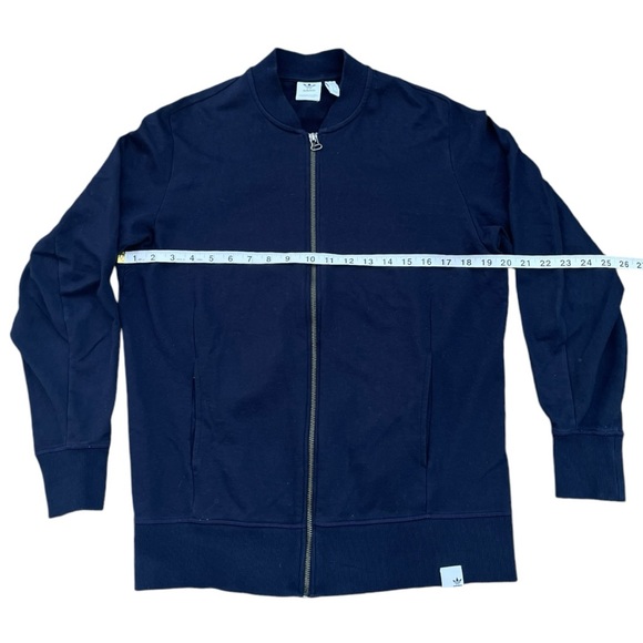 Navy Blue Adidas Zip Up Sweater (S) - Picture 4 of 9